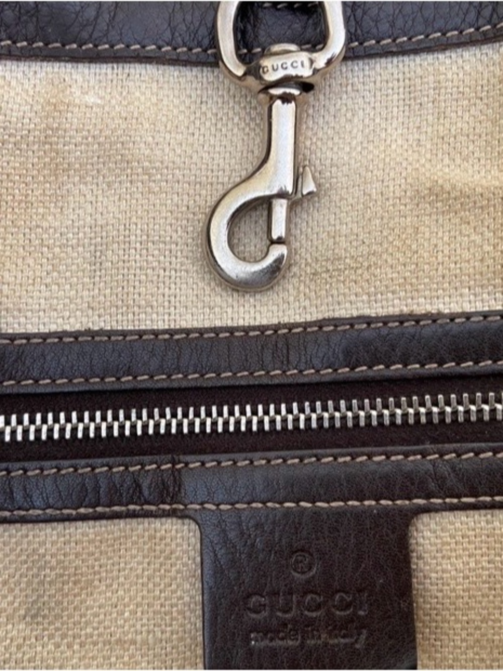 Gucci authentic vintage Canvas Tote with Leather Trim. - Picture 3 of 7